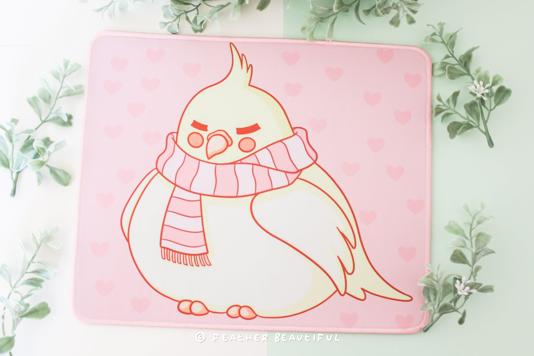 Cockatiels with a Scarf - Mouse Mat