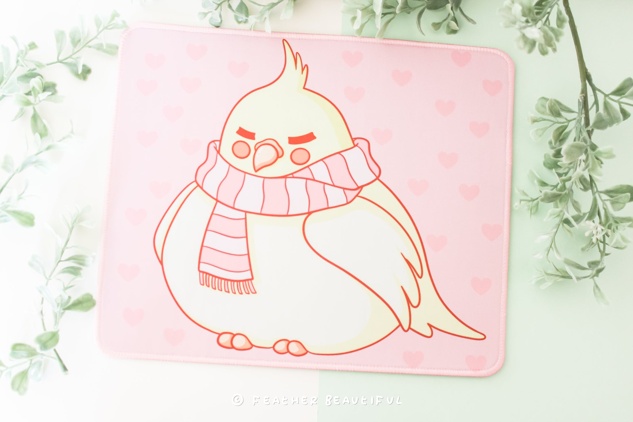 Cockatiels with a Scarf - Mouse Mat