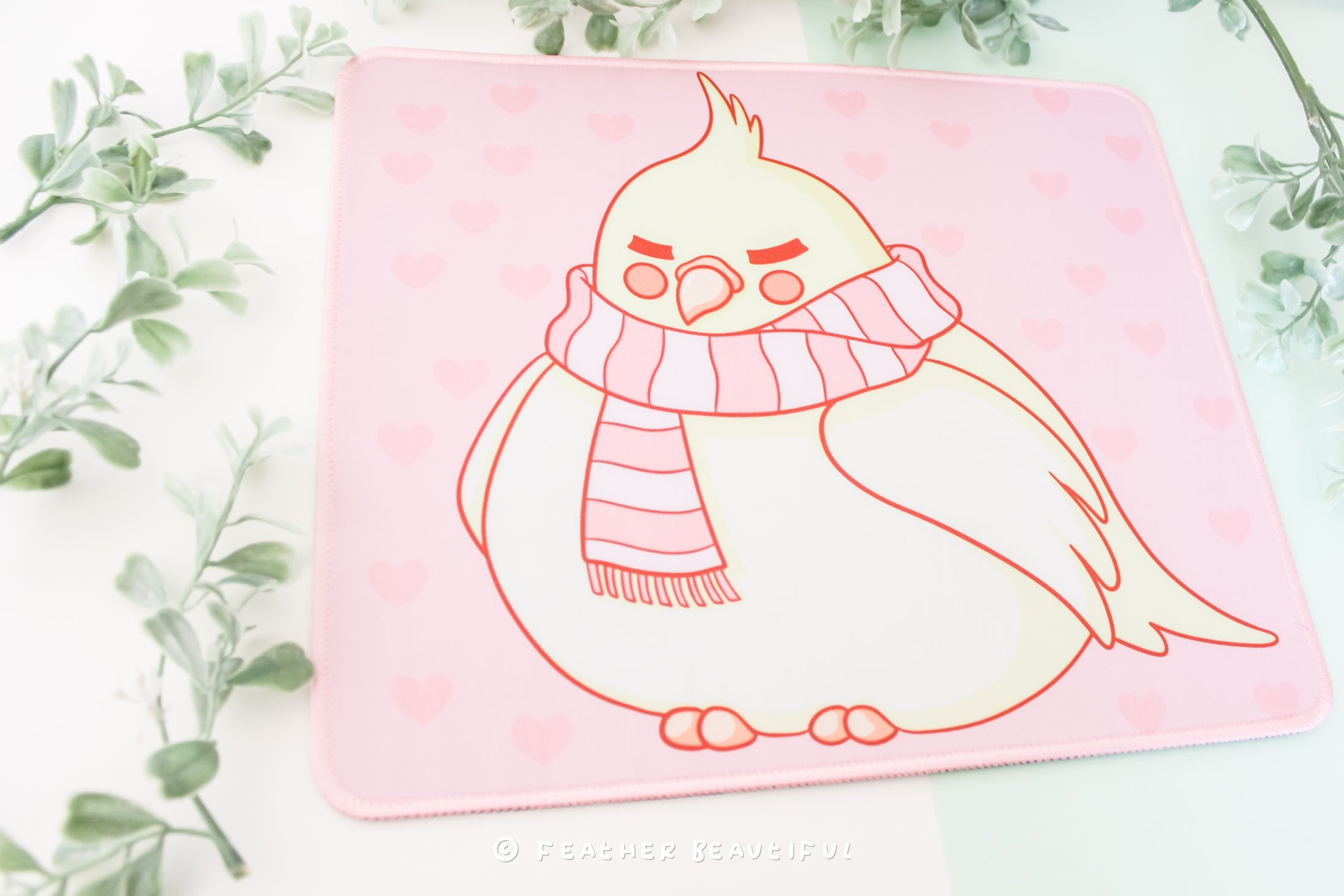 Cockatiels with a Scarf - Mouse Mat