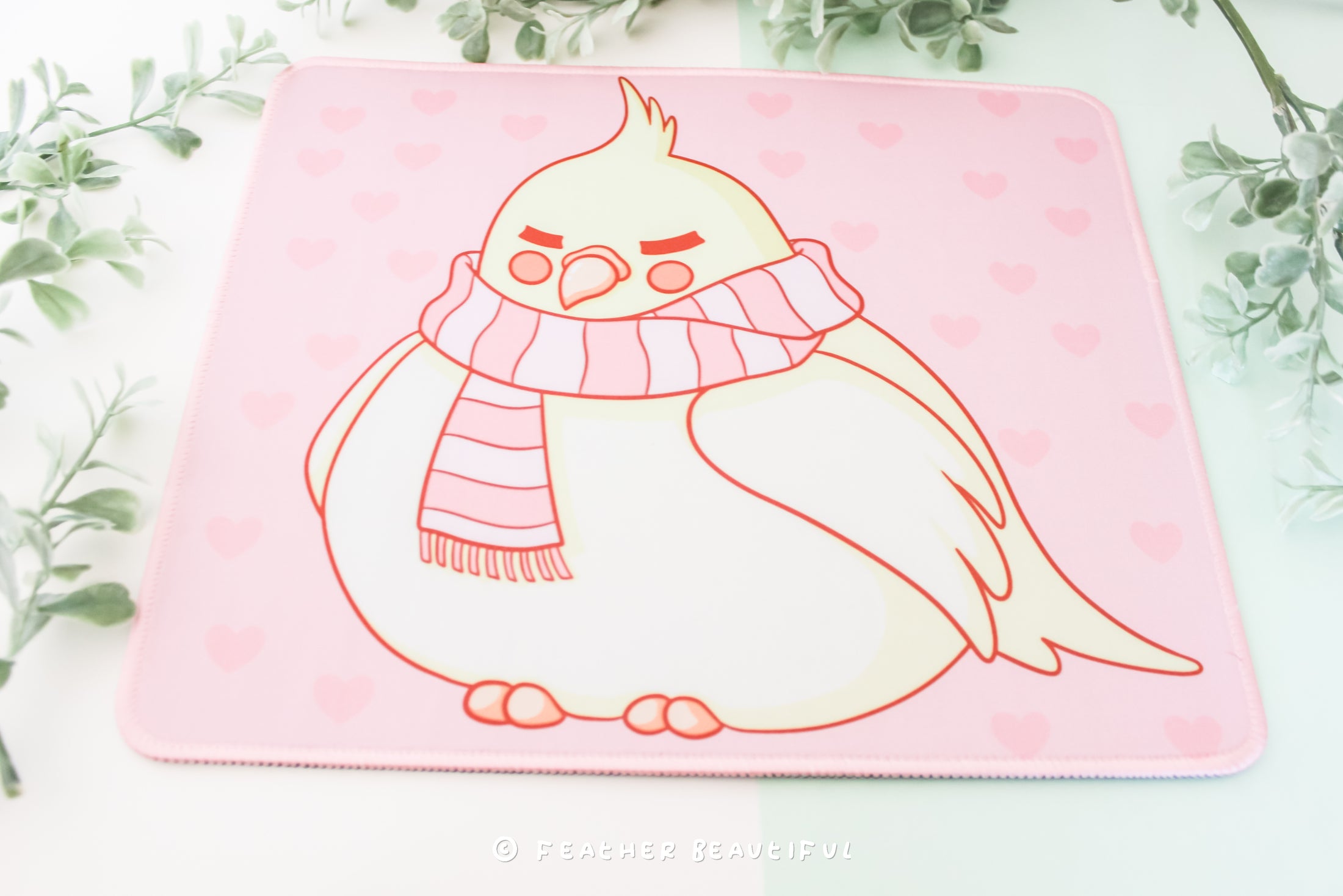Cockatiels with a Scarf - Mouse Mat