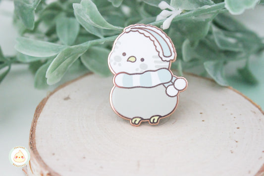Winter Budgie - Enamel Pin