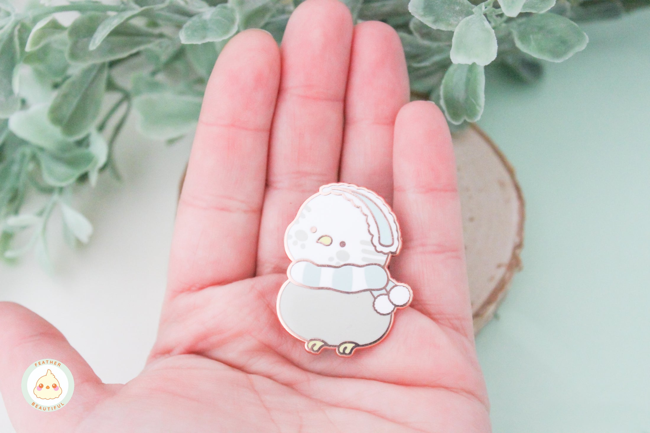Winter Budgie - Enamel Pin
