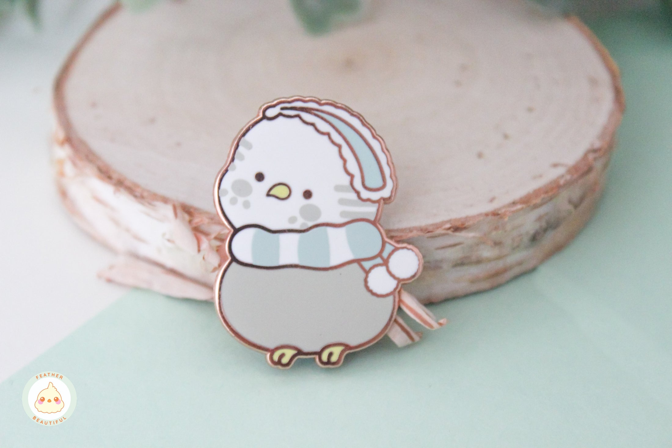 Winter Budgie - Enamel Pin