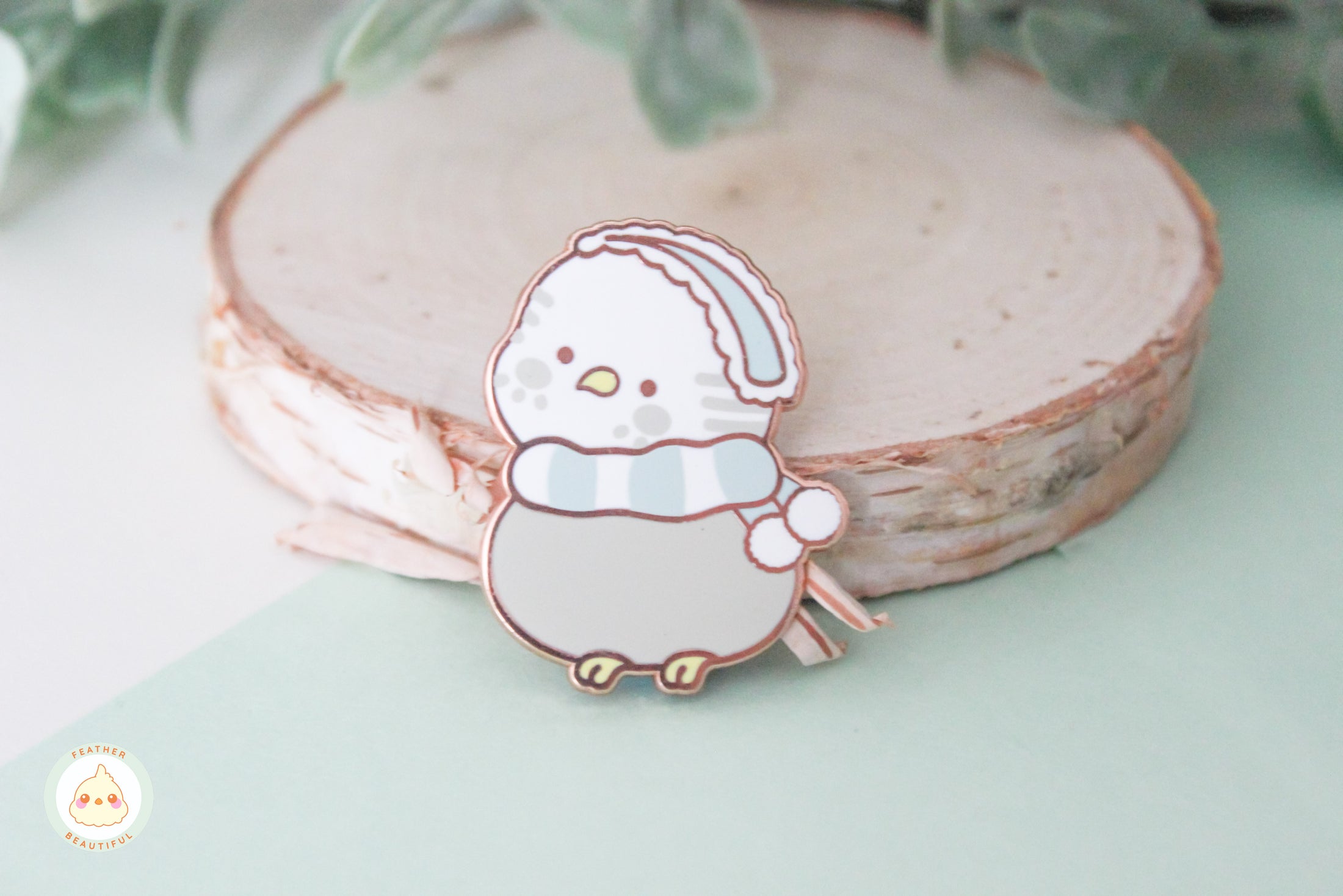 Winter Budgie - Enamel Pin