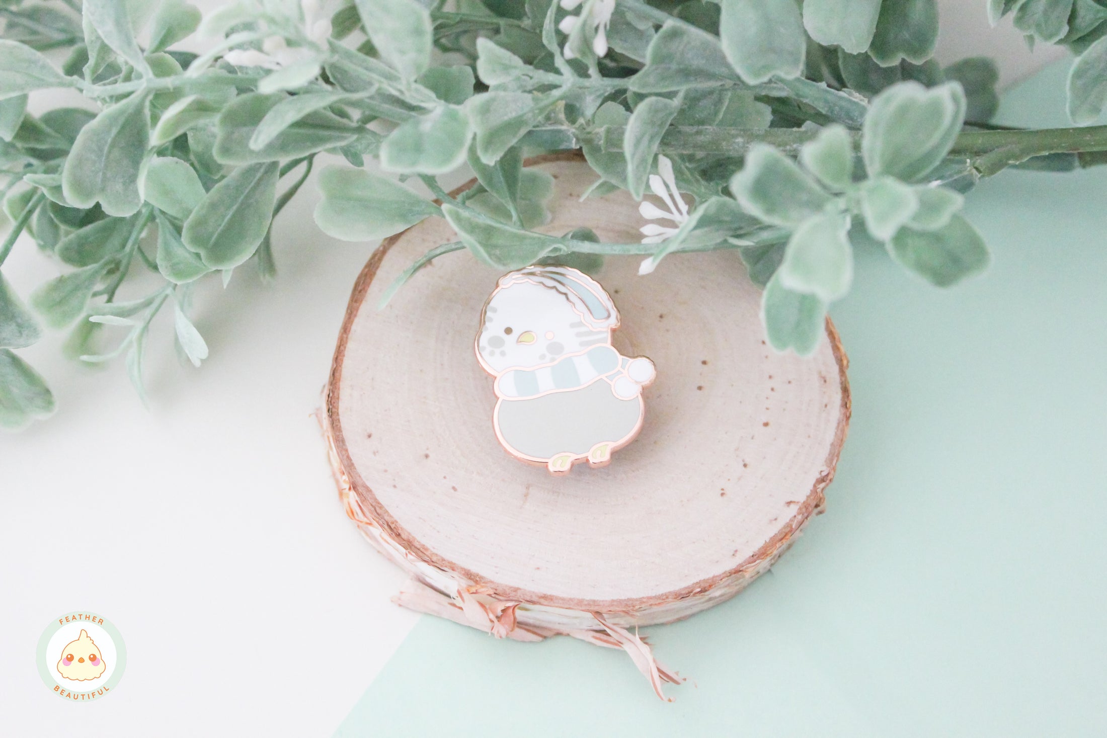 Winter Budgie - Enamel Pin