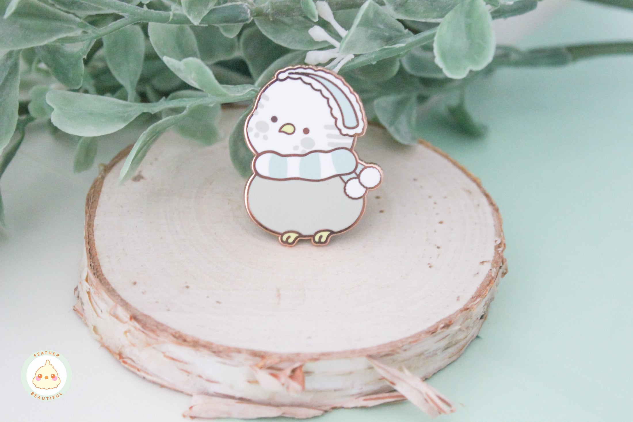 Winter Budgie - Enamel Pin