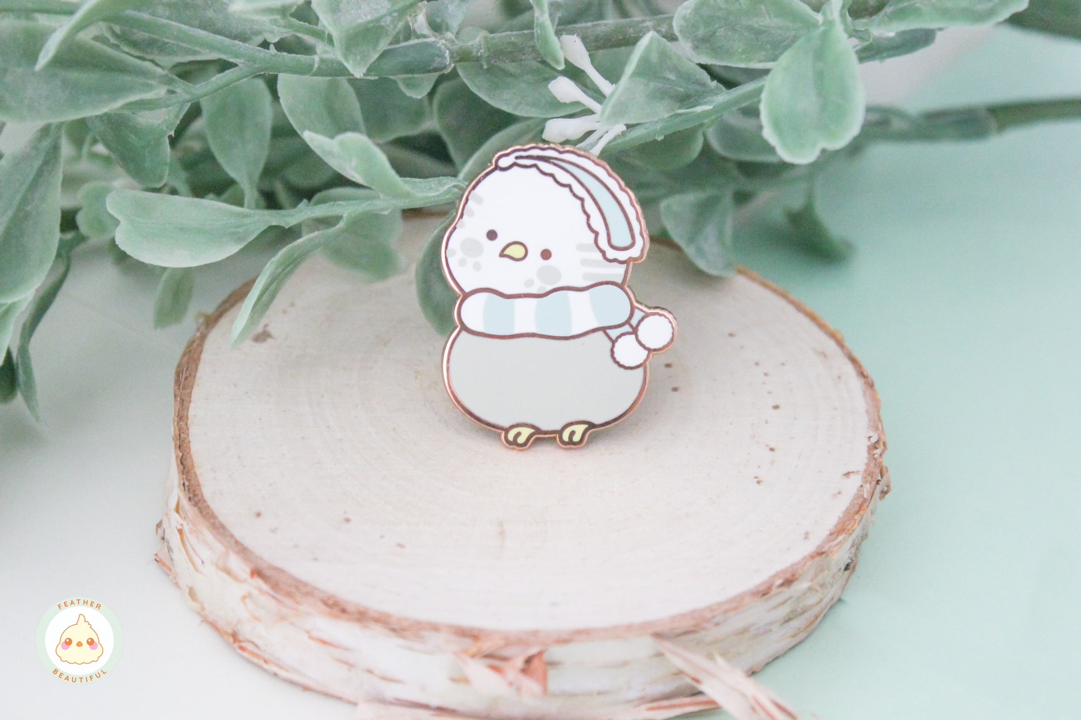 Winter Budgie - Enamel Pin