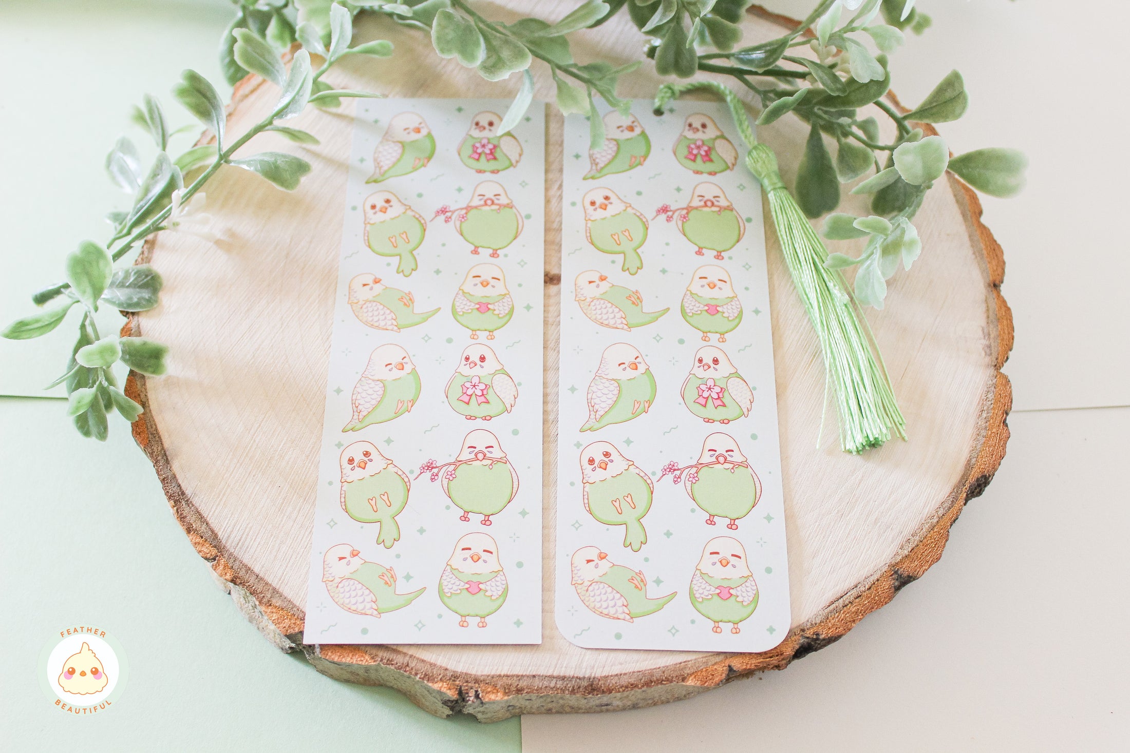 Green Budgie - Bookmark