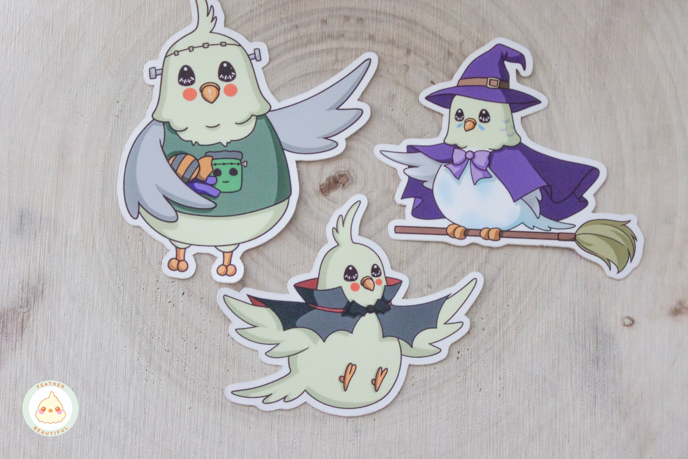 Halloween Cockatiel and Budgie Sticker Pack - Sticker
