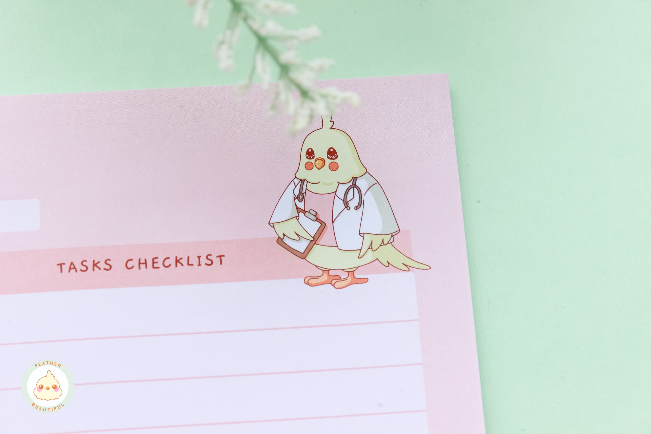 Pink Health Checklist - Notepad