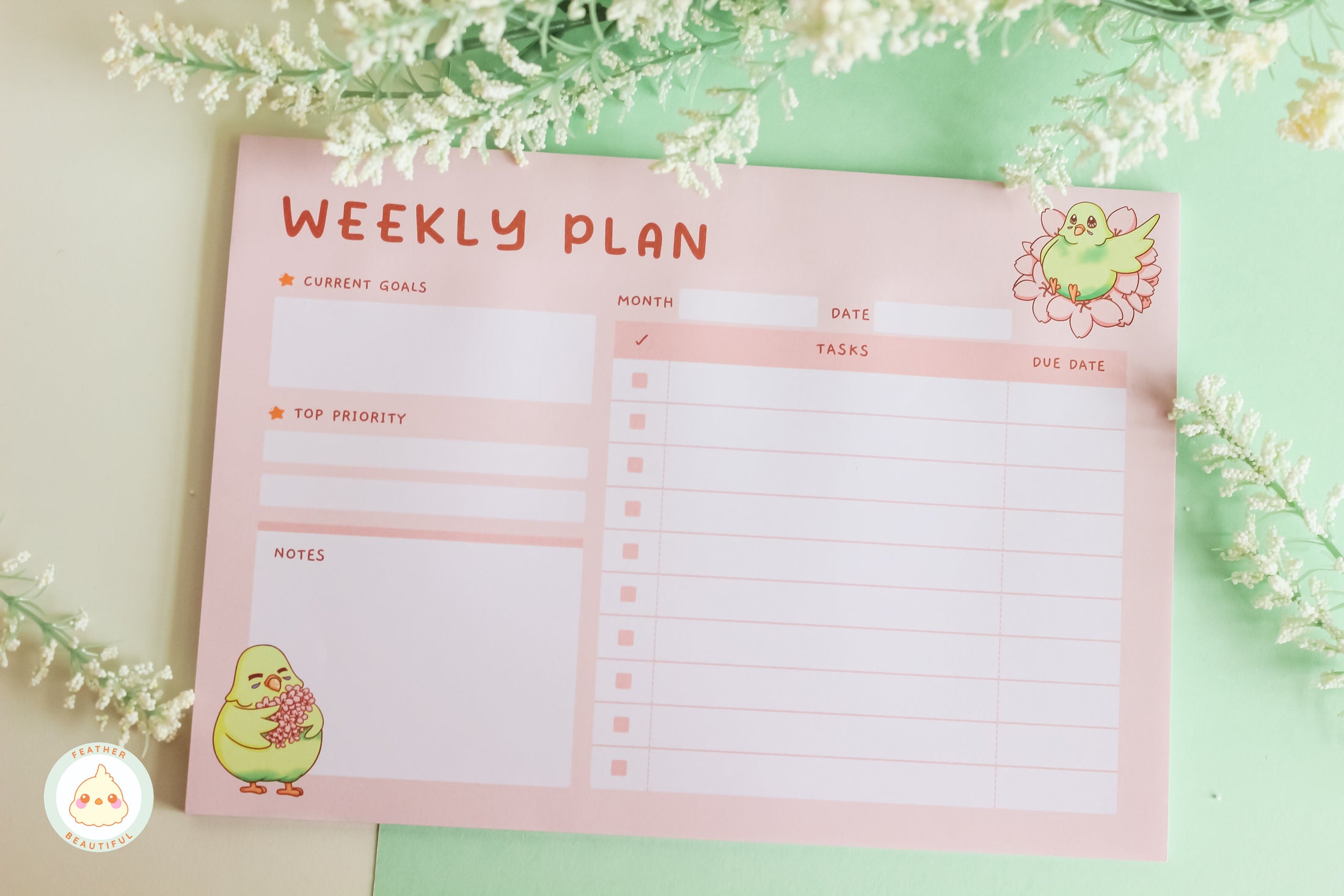 Budgie Weekly Planner - Notepad