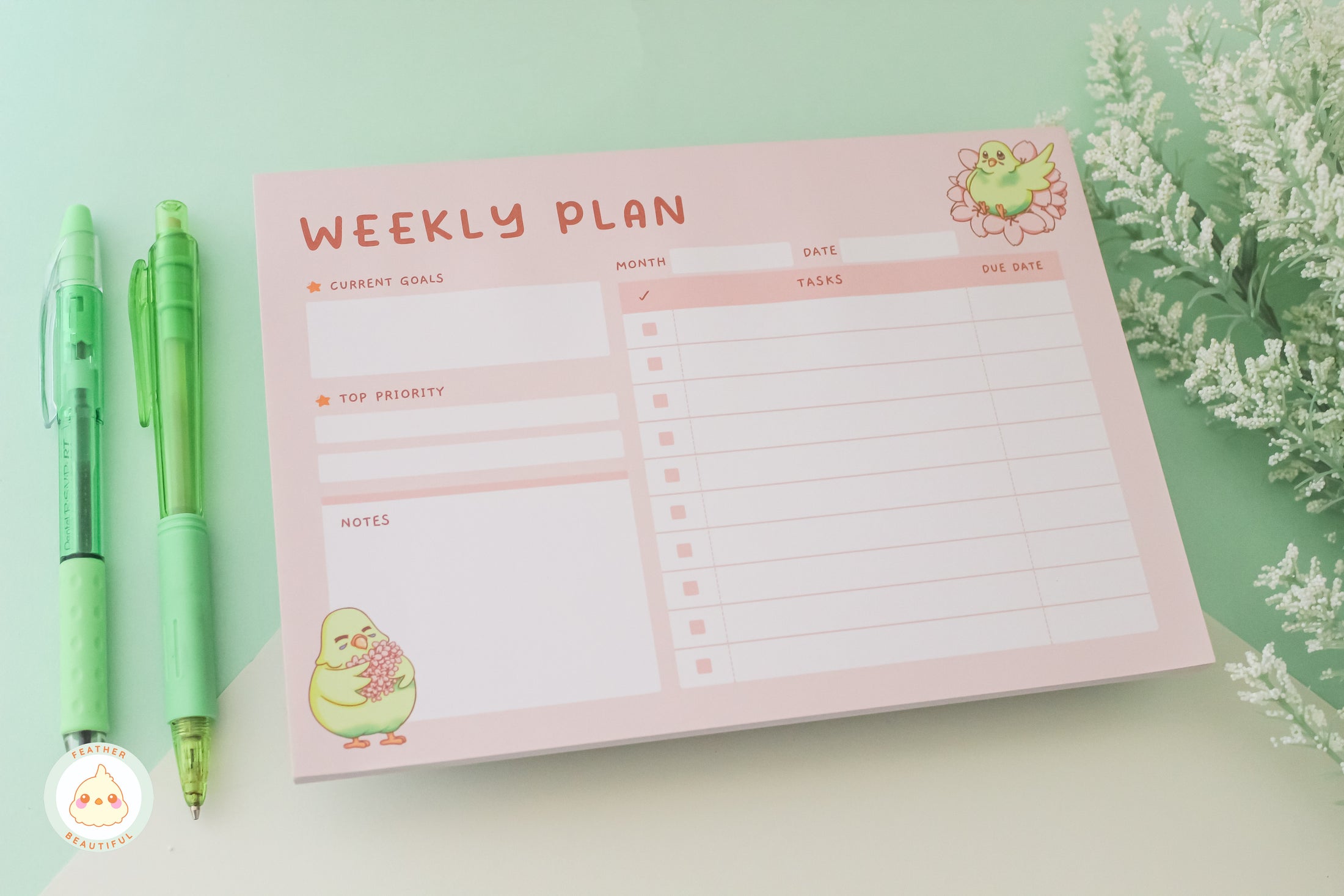 Budgie Weekly Planner - Notepad