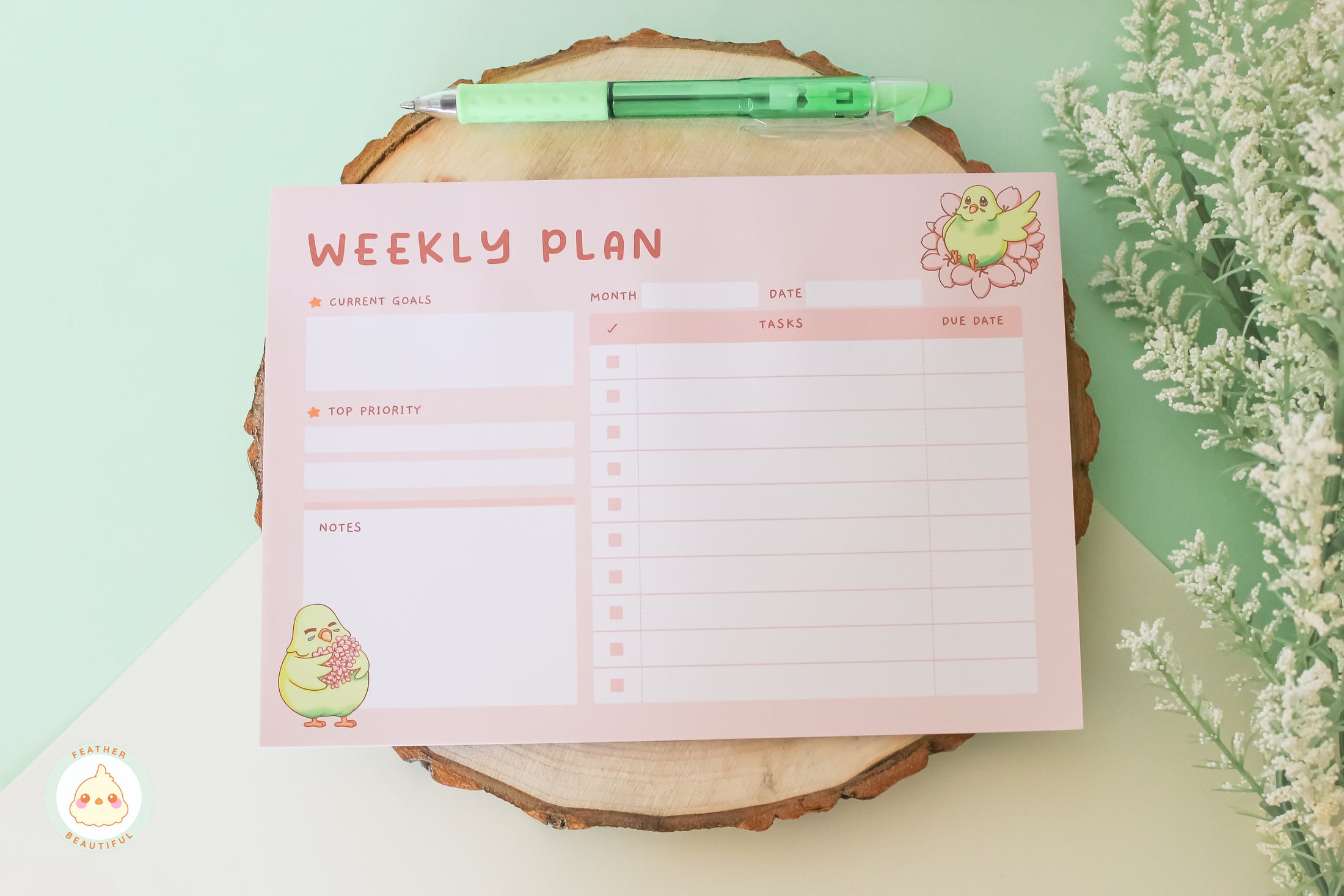 Budgie Weekly Planner - Notepad