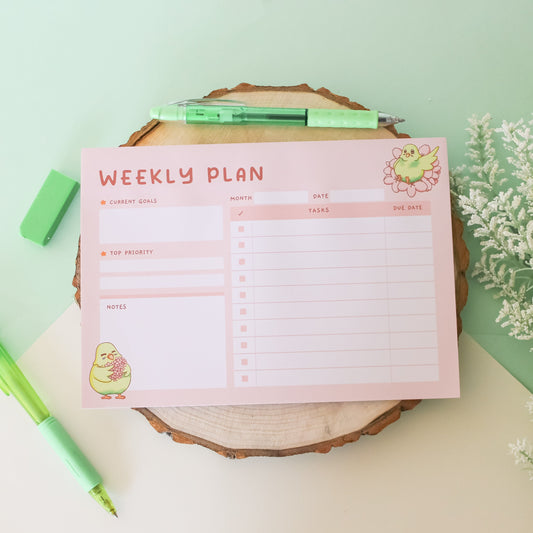 Budgie Weekly Planner - Notepad