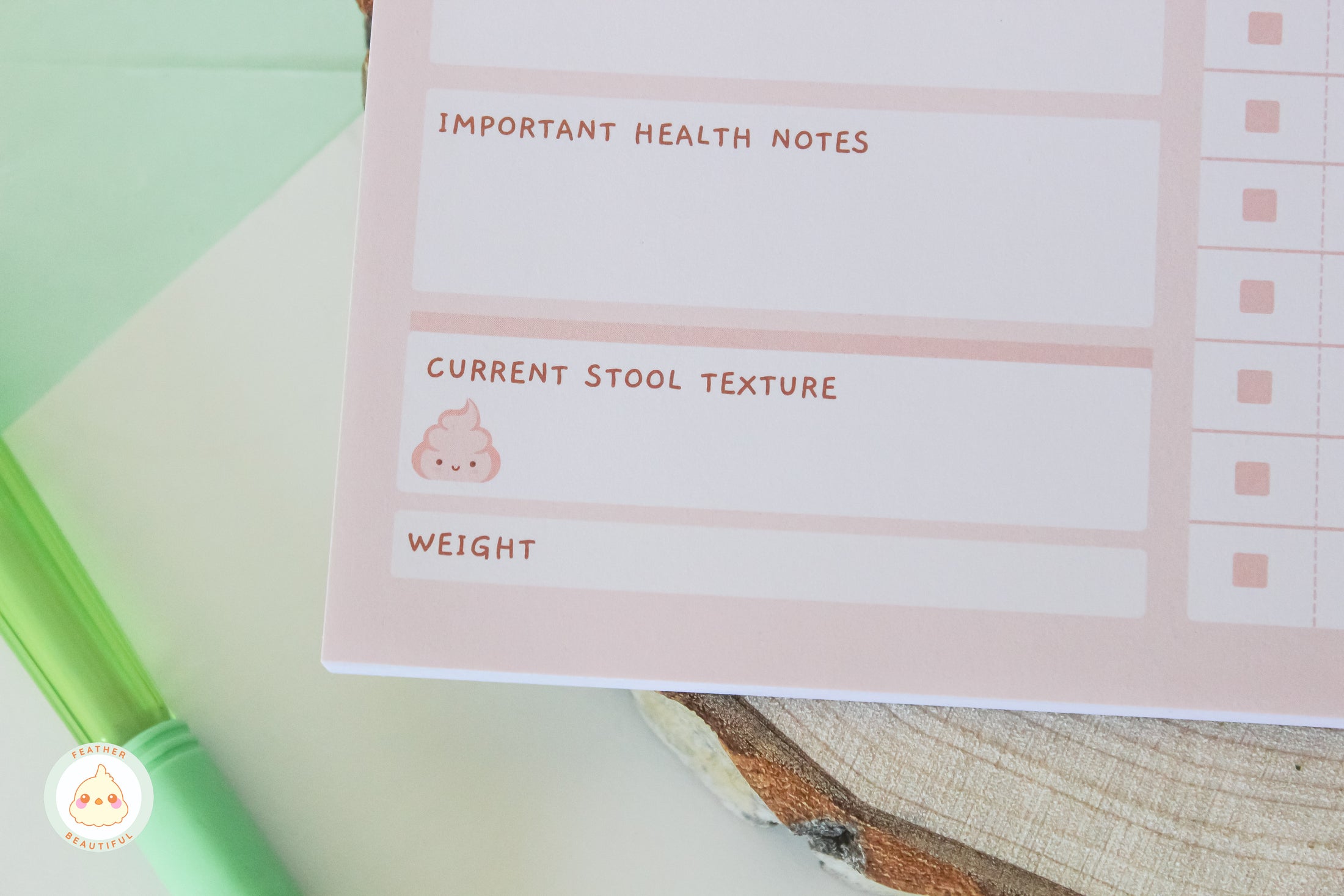 Pink Health Checklist - Notepad
